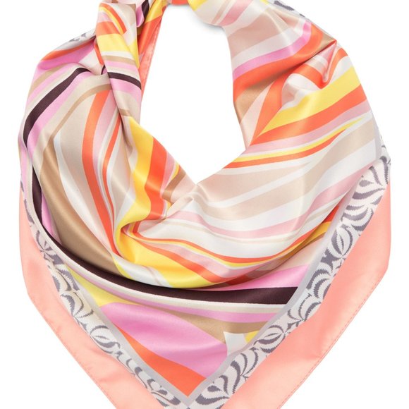 STEVE MADDEN / Psychedelic Swirl Print Square Scarf - Picture 1 of 8